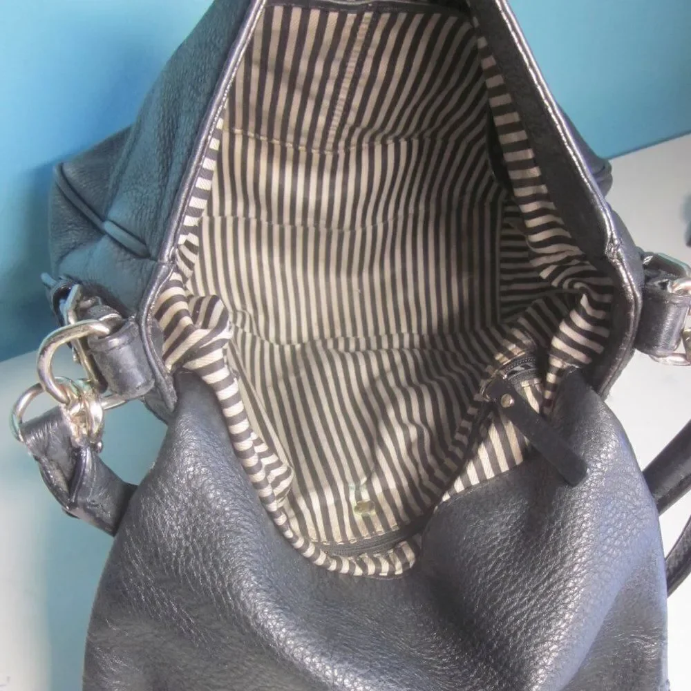 Kate Spade Black Pebbled Leather Purse Shoulder Bag Flap Top Bag